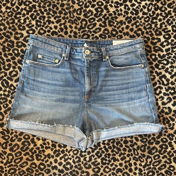 Rag & Bone Blue Jean Shorts with Cuffed Hem size 32 (10-12) - Picture 6 of 10